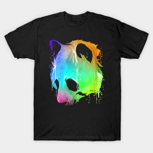 Colorful paint-dripping head of a Panda T-Shirt